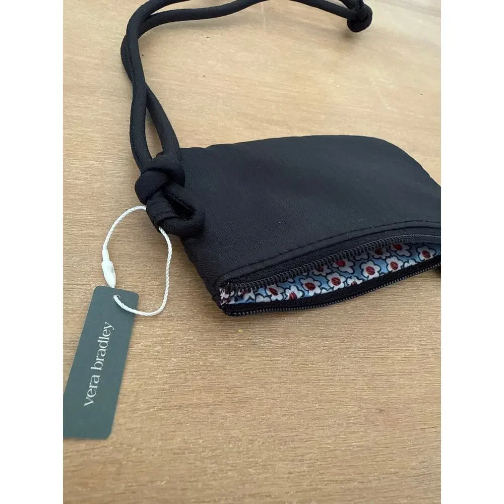 Vera Bradley Zip Pouch Lanyard Black Moonless Night NWT